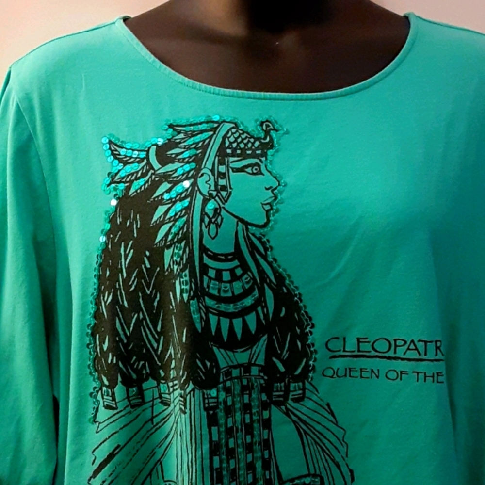 Bob Mackie wearable art 3/4 length sleeve top